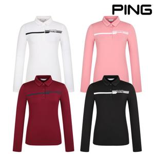 여성 기모 로고 프린트 카라 긴팔 티셔츠 122C3TO951