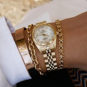 [롯데백화점][마션틴트(잡화)](자크드마누어) 공식수입 스위스메이드 여성 골드 메탈시계  NRO.12