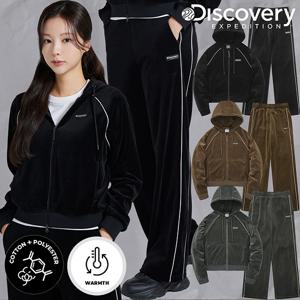 디스커버리 24FW 가격인하 여성 벨루어 후드 트레이닝 세트 DWTR95046,DWTP95046