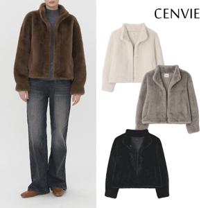 소피 FAUX 밍크 퍼 카라 자켓