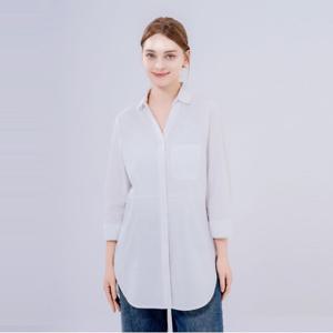 [최초가 49,000]여성 루즈핏 린넨 롱 셔츠_화이트
