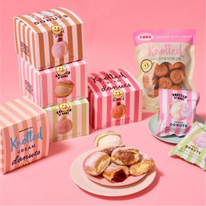 [노티드] 도넛 5종(우유생크림,바닐라,초코,얼그레이,라즈베리) + 스마일 슈크림 만주 1봉  세트