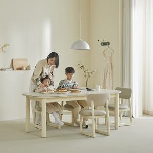 치히로 원목 포세린 세라믹 낮은식탁 6인세트 (의자형)