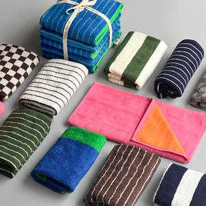 고중량 200g 디자인 선염 호텔수건 5장 묶음 수건세트