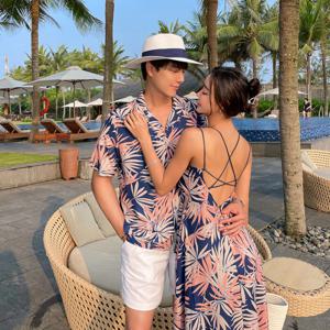 [브리치]  / 여름 바캉스룩 커플 시밀러룩 휴양지 원피스 OP19785F