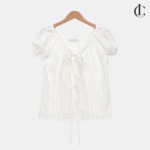 여성 블라우스 셔링 허리 핀턱 여름 반팔 블라우스 데이트룩 LBB002