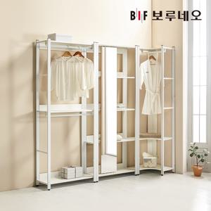 아이든 시스템 행거 철제 드레스룸 2235 K 코너 선반거울장 세트