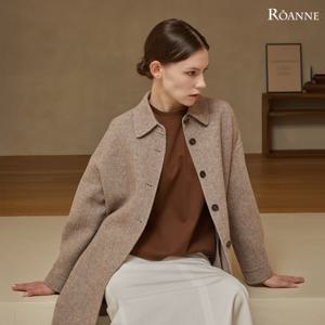 [최초가 229,000원][로안]울 헨드메이드 싱글버튼 하프 코트