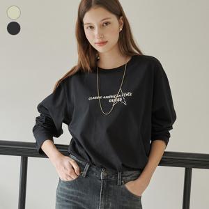 게스진 여성 하트 프린팅 긴팔 티셔츠 OP3K5424