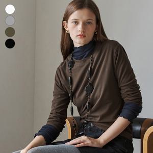 게스진 여성 이중 라운드넥 긴팔 티셔츠 OP3K5425