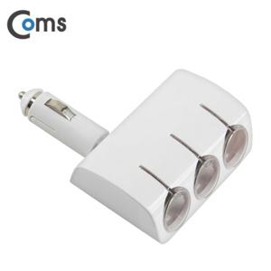 Coms 차량용 시가 소켓(3구) Blue LED 일체형 시가잭 차량용 3구 LED 시거잭 멀티 분배 3포트 3port