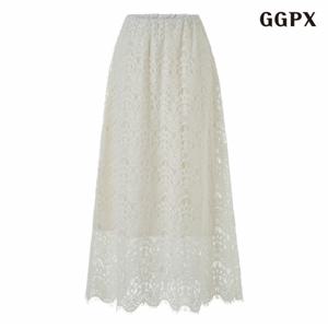 정상가 89,000원 레이스 플레어 밴딩 롱 스커트 (GPDWH009D)