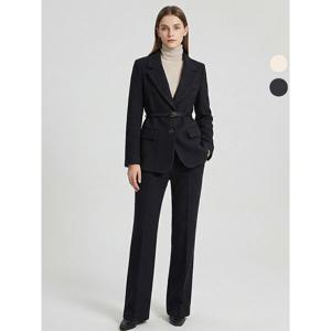 [하프클럽] SET 여성 마리엘 벨티드 겨울 정장 울자켓+팬츠 세트