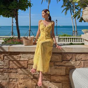 [브리치]  / 휴양지 원피스 나시 롱 바캉스룩 비치웨어 OP20347F