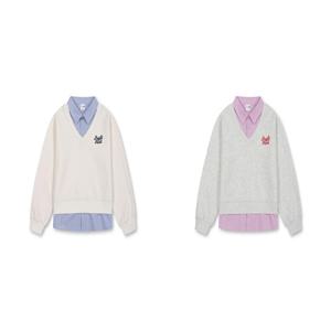 [텍가 49,900원] MKG2TR2202 탑텐키즈 여아 스쿠바 셔츠 레이어드 스웨트셔츠