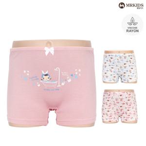 [하프클럽/물랑루즈]데일리걸 여아드로즈팬티 아동사각속옷 3종세트