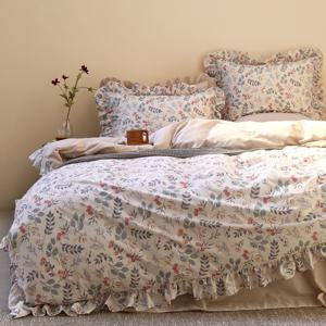 디에나 순면 프릴 홑겹&차렵이불 겸 커버세트 풀세트 SS/Q/K