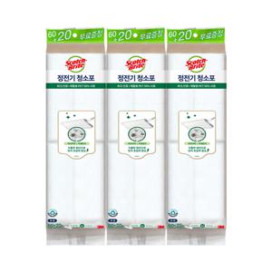 정전기청소포 대형 80매 x 3개 먼지청소  미세먼지제거