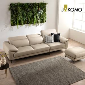 라미에르Ⅰ 3.5인 기능성 슈렁큰 천연면피 소가죽 소파+스툴