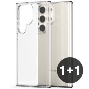 1+1 에어클로 케이스 갤럭시 S25 S24 S23 S22 S21 플러스 울트라 엣지 노트20 FE Z플립 6 5 4 3 A17 56 36 26 16 투명 하드