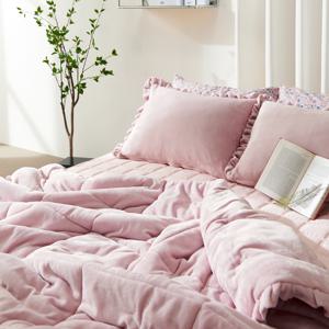 부드러운 극세사 차렵이불+베개커버 세트 퀸Q