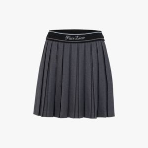 로고 밴드 플리츠 스커트 (차콜)