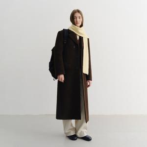 던스트 UNISEX 2-WAY 3 BUTTON BOUCLE WOOL COAT DARK BROWN_UDCO5D122W2