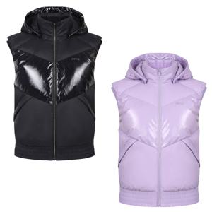 여성 후드 구스 다운 점퍼 베스트 121C4JV472