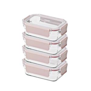 퓨어 샌드핑크 직사각 395ml 4개 세트