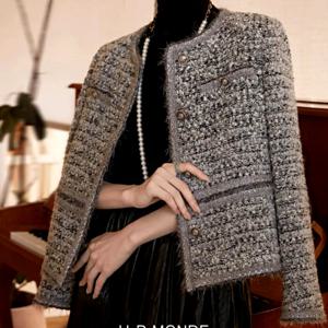 [브리치] 유아몽드 / 유아몽드 여성 노카라 트위드 자켓 하객룩 숏 자켓