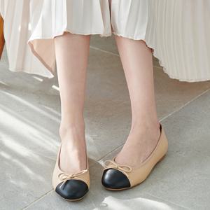 [최초가 168,000] 세븐플로어 양가죽 투톤 리본플랫 1cm_SFD103.