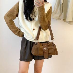 [브리치]  / 여성 가죽 벨티드 숄더백 빈티지 스타일