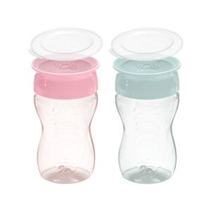 빨대컵 트라이탄 2개세트 296ml (스노우) 흘림방지 자기주도 아기컵 어린이집 (뚜껑포함)