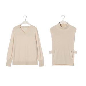 {CJ단독][최초가 119,000원]라엔 브이넥 니트 풀오버+베스트