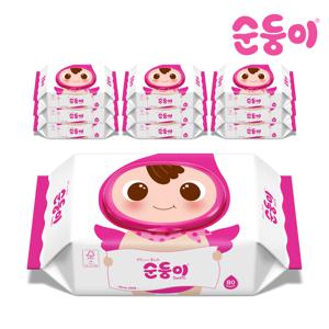 물티슈 베이직 캡형 80매 10팩/BC-01