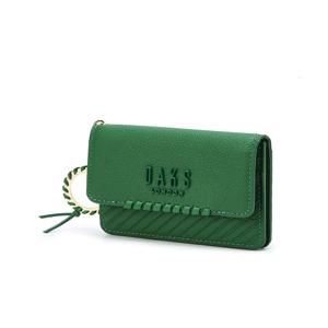 [선물포장/쇼핑백동봉] 그린 로고배색 소가죽 여성카드지갑 DCHO3F162J