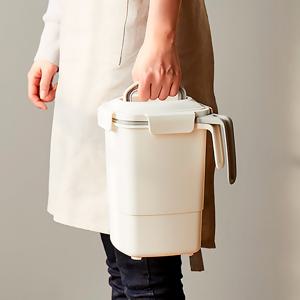 밀폐가 잘되는 음식물 쓰레기통 4L 2color 손잡이 내통분리형