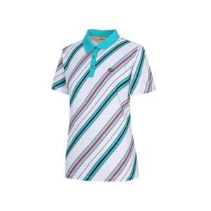 [하프클럽] (여성)사선 패턴 카라 반팔 티셔츠_MMW2TS82