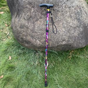 접이식 5단계 길이조절 꽃무늬 지팡이 가벼운 초경량 효도 노인 패션 등산 스틱