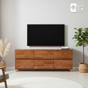 [착불배송]  올리브 원목 2단 거실장 1500