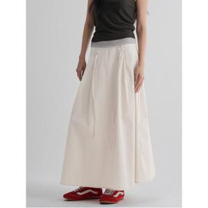 코튼 리본 롱 스커트 - 베이지 (325727LY2A)