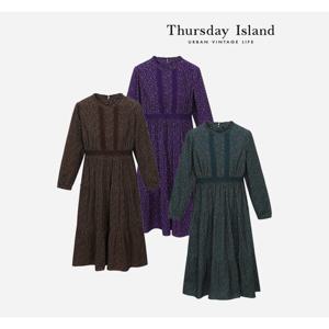 [Thursday Island] 레이스 MIX 패턴 코듀로이 원피스(T238MOP244W)