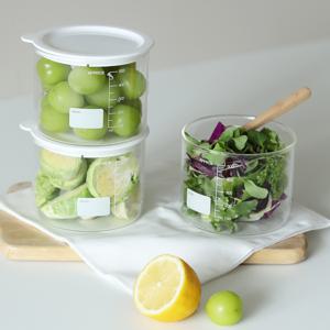 듀오 컨테이너 내열유리 밀폐용기 500ml / 밀프렙 샐러드보틀 유리병 캐니스터