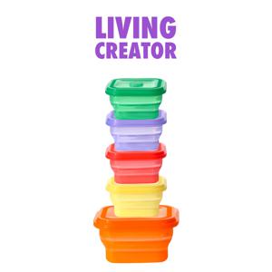 접이식 실리콘 용기 푸쉬락 5종 세트 전자레인지 냉동밥 보관 밀폐용기