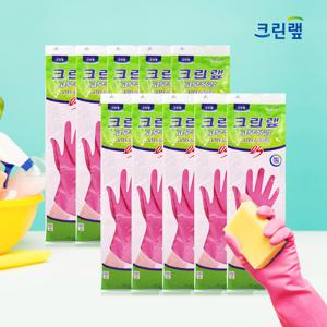 크린랩 고무장갑 ES 대  x 10 켤레 _핑크