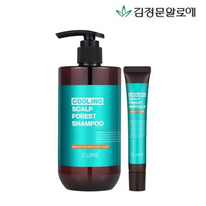 큐어 쿨링 스칼프 포레스트 샴푸 400ml + 앰플 20ml