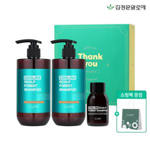 큐어 쿨링 스칼프 포레스트 샴푸 400ml 2개