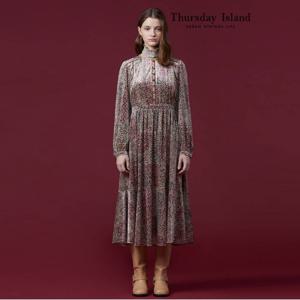 [정상가-329000원][Thursday Island] 패턴 벨벳 원피스(T238MOP239W)