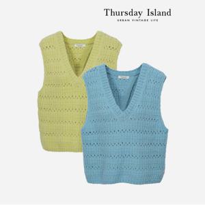 [Thursday Island] 백슬릿 스카시 V넥 베스트(T238MVT236W)