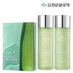 [김정문알로에] 큐어 카밍 토너+에멀젼+젤리마스크 시즌4 10매